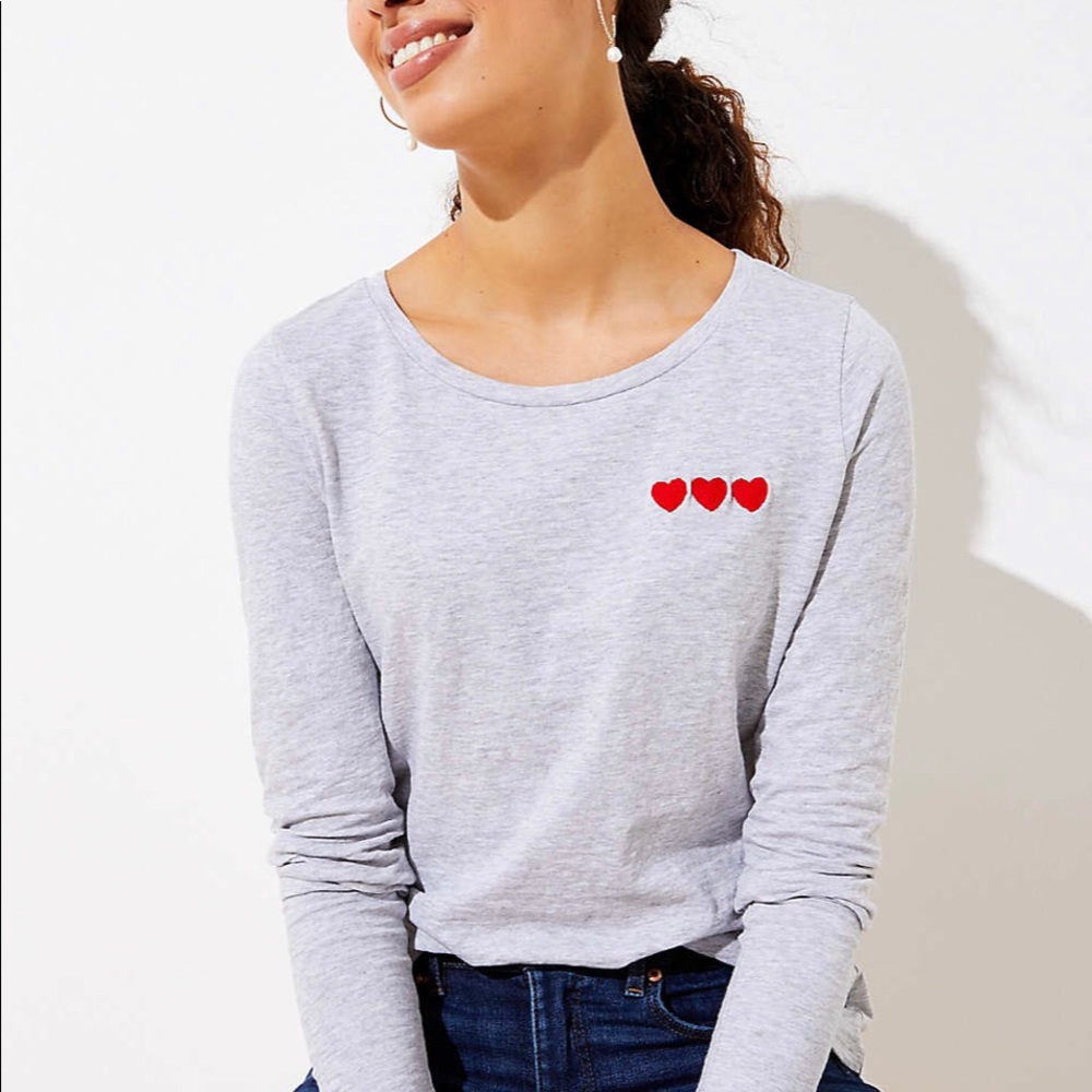 Ann Taylor Loft Valentines long sleeve tee